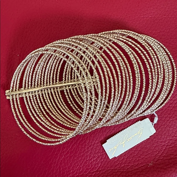 NWT Kenneth Jay Lane Couture Slinky Bangle Bracelet Gold NEIMAN MARCUS Gold - Picture 4 of 9